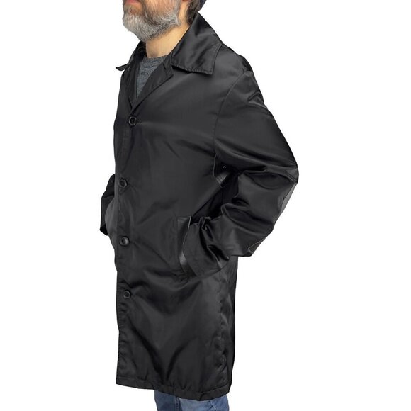 RUDSAK Trench Water Resistant Leather Detailling Long Black sz M‎ - Picture 4 of 9